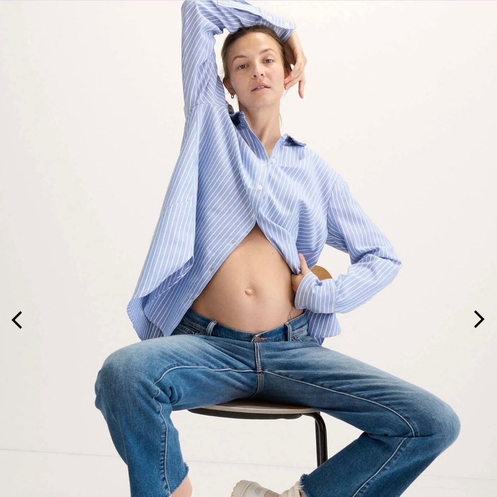 Hatch Maternity Blue Striped Top